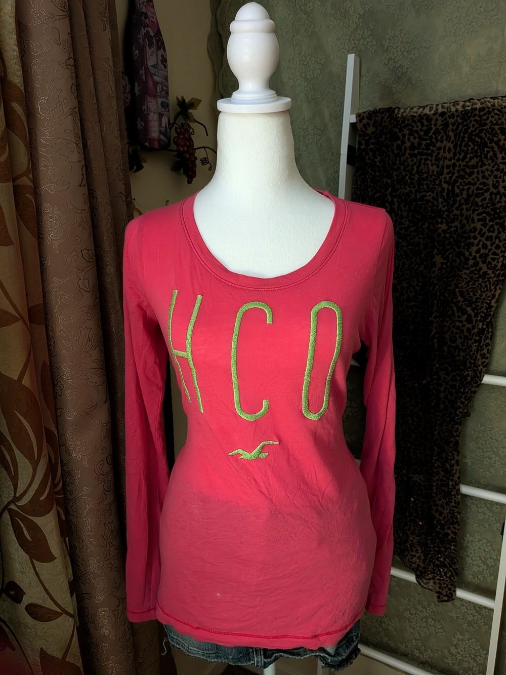 Vintage Hollister Pink Sleeved Fitted Top